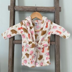 Baby Essentials Multicolor Animal Print Bathrobe